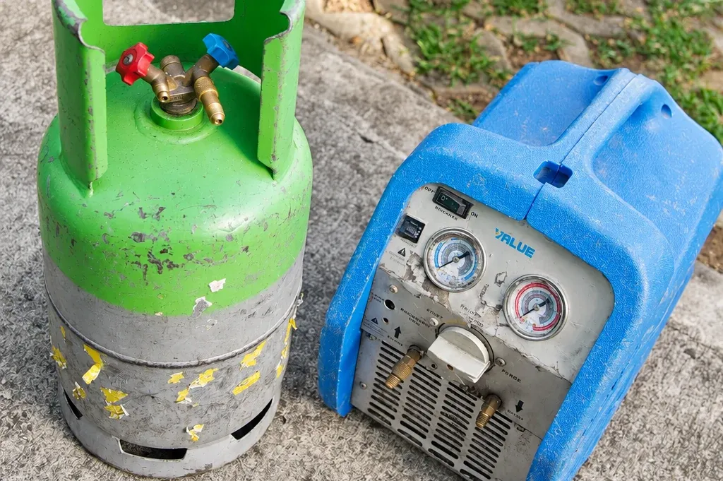 Bouteille de récupération de fluide frigorigène et station de récupération